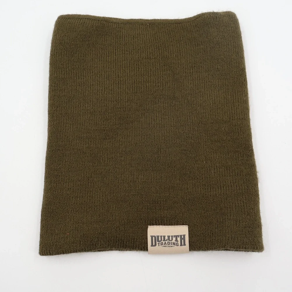 Duluth Trading Co Neck Gaiter Unisex OS Olive Green Made in USA Knit Utility